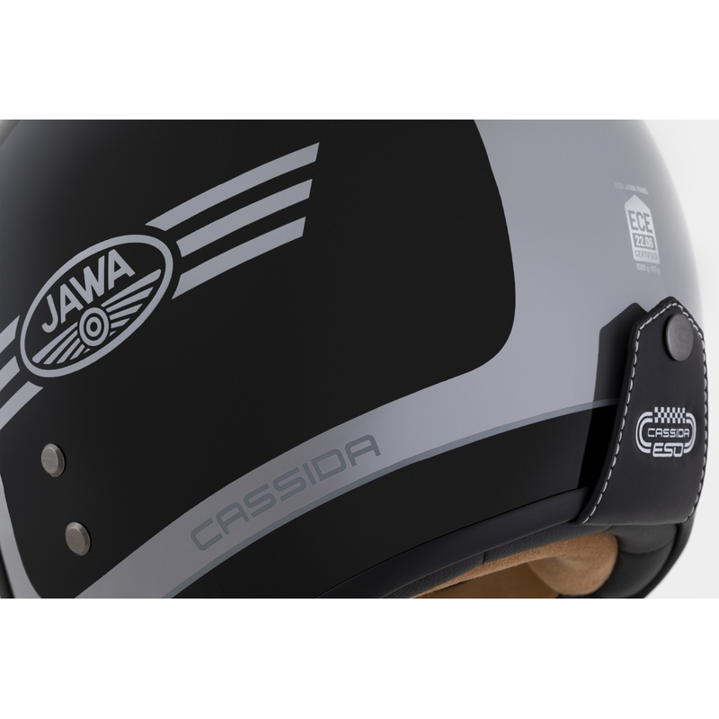 Kask otwarty Cassida Eso Jawa Panel w kolorze czarno-perłowo-antracytowo-srebrnym