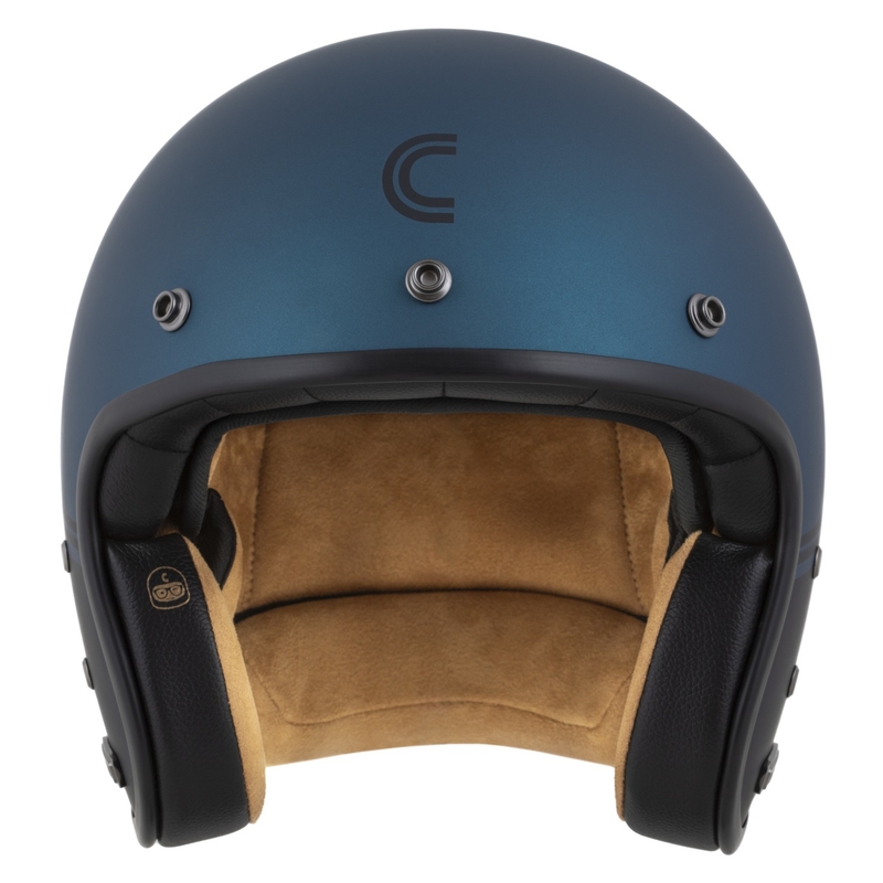Cassida Eso Super Hooligan Kask Otwarty Czarny Matowo-Metaliczny Niebieski