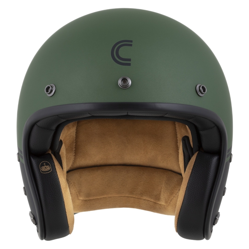 Kask otwarty Cassida Eso Super Hooligan czarny matowo-metaliczny zielony