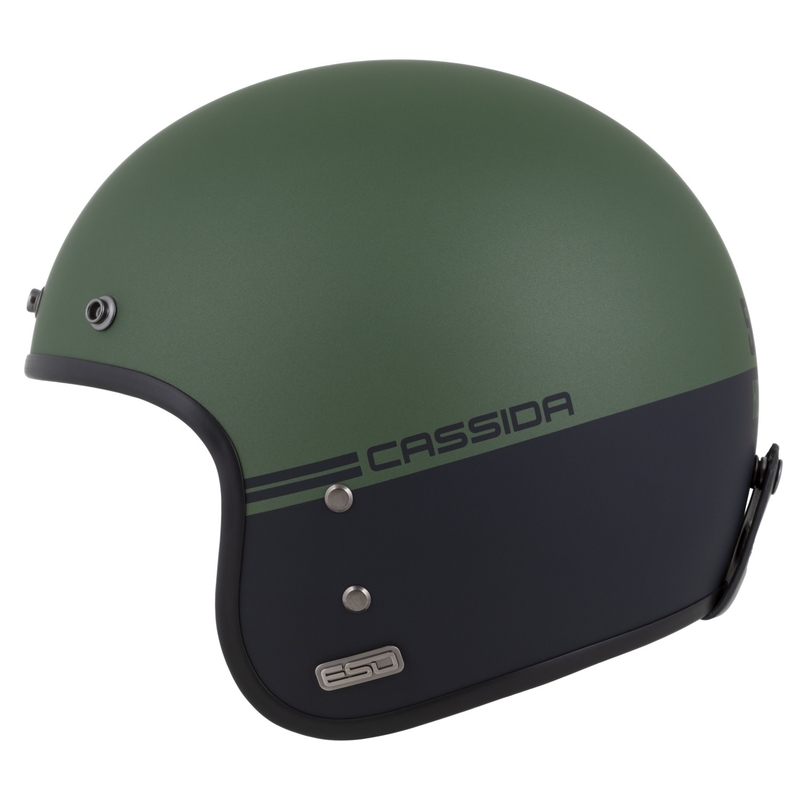 Kask otwarty Cassida Eso Super Hooligan czarny matowo-metaliczny zielony