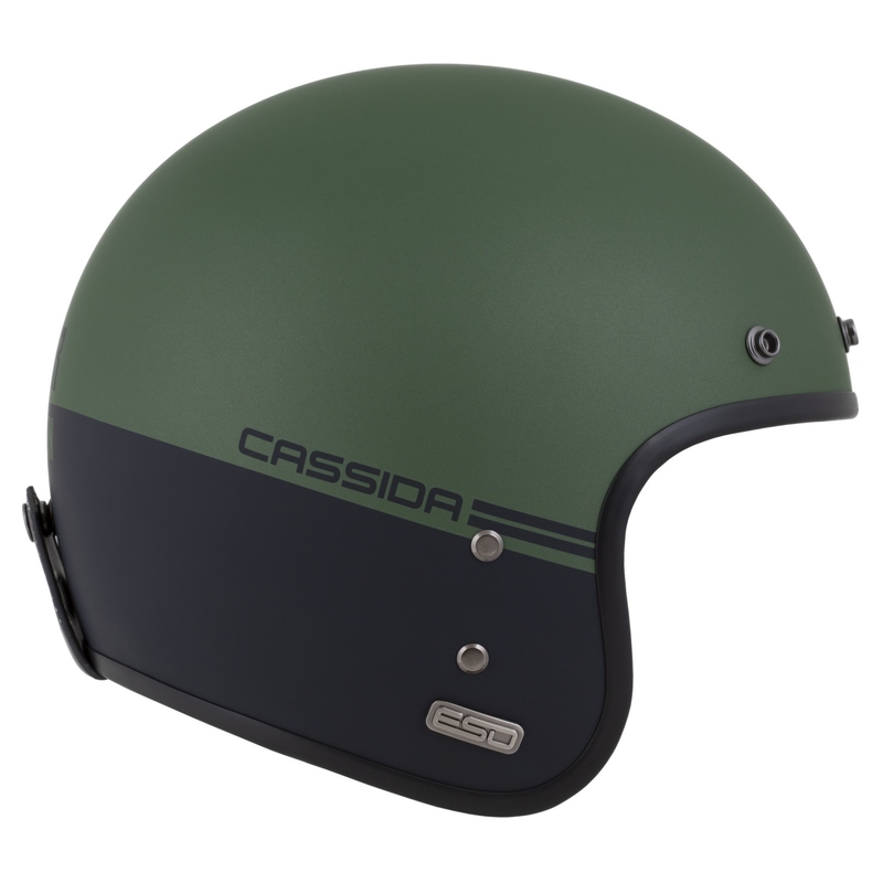 Kask otwarty Cassida Eso Super Hooligan czarny matowo-metaliczny zielony