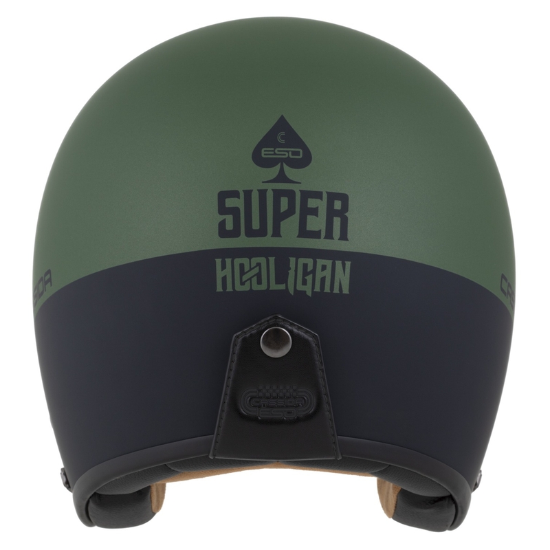 Kask otwarty Cassida Eso Super Hooligan czarny matowo-metaliczny zielony