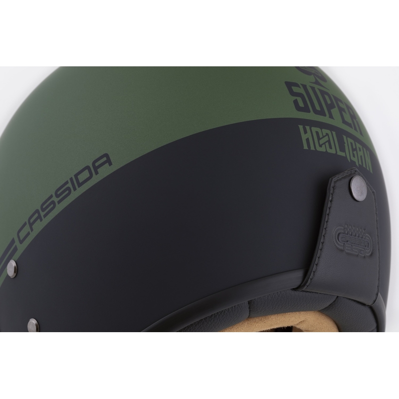 Kask otwarty Cassida Eso Super Hooligan czarny matowo-metaliczny zielony