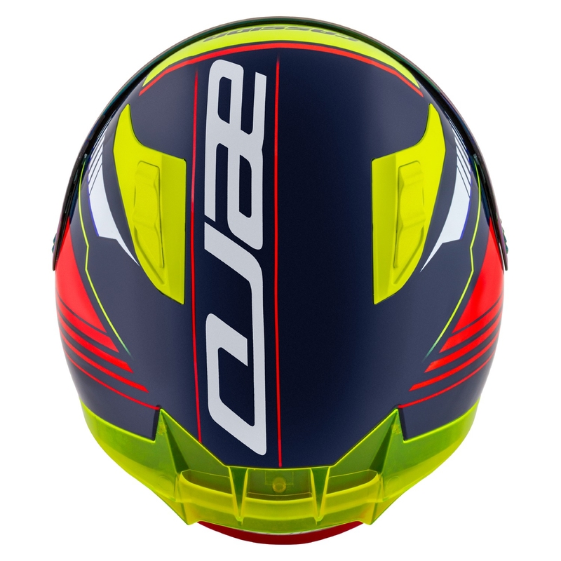Zintegrowany kask motocyklowy Cassida Aero Drome Perłowo-niebiesko-żółto-pomarańczowo-czerwono-biały