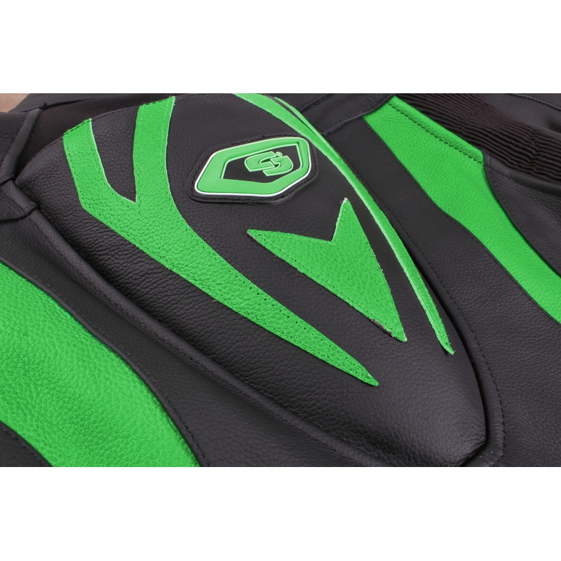 Skórzana kurtka motocyklowa Tschul 747 Speedster czarno-zielona wyprzedaż