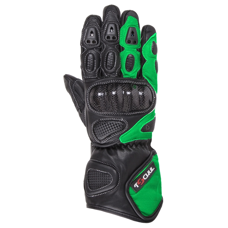 Rękawice motocyklowe Tschul 212 czarno-zielone wyprzedaż