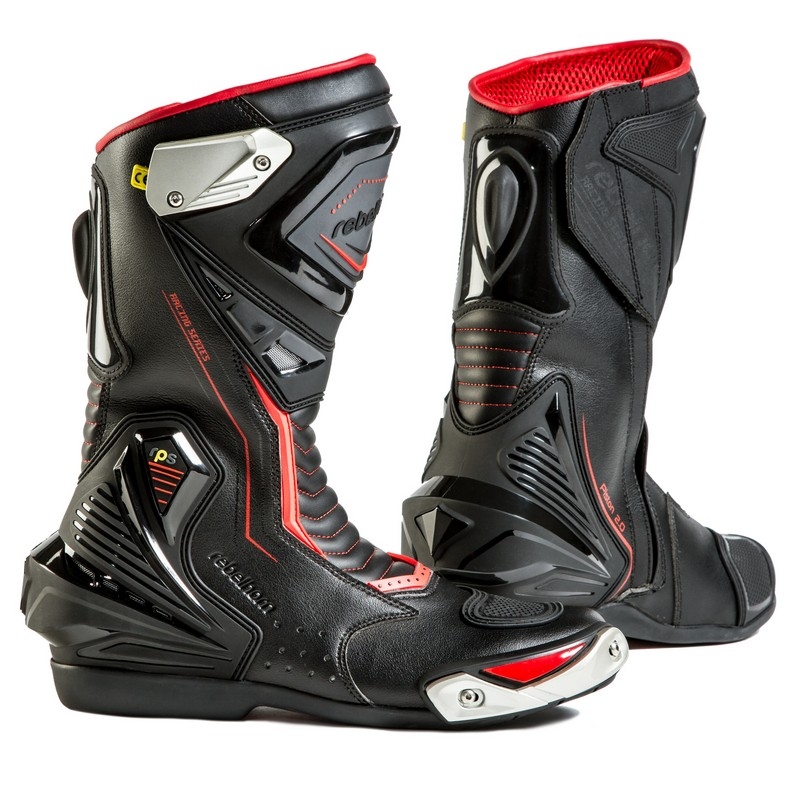 Buty motocyklowe Rebelhorn Piston II CE czarno-fluo czerwone wyprzedaż