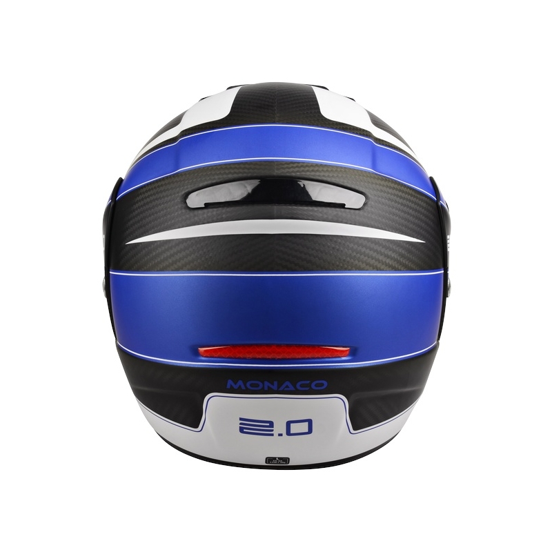 Szczękowy kask motocyklowy Lazer Monaco Evo - 2.0 Pure Carbon czarno-niebiesko-biały