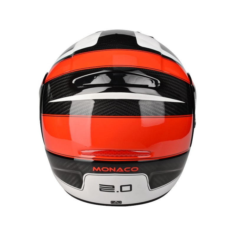 Szczękowy kask motocyklowy Lazer Monaco Evo - 2.0 Pure Carbon czarno-czerwono-biały