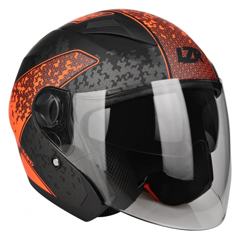Otwarty kask motocyklowy Lazer JH-1 Road Tech czarno-fluo czerwony wyprzedaż