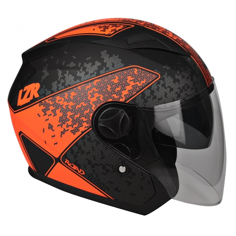 Otwarty kask motocyklowy Lazer JH-1 Road Tech czarno-fluo czerwony wyprzedaż