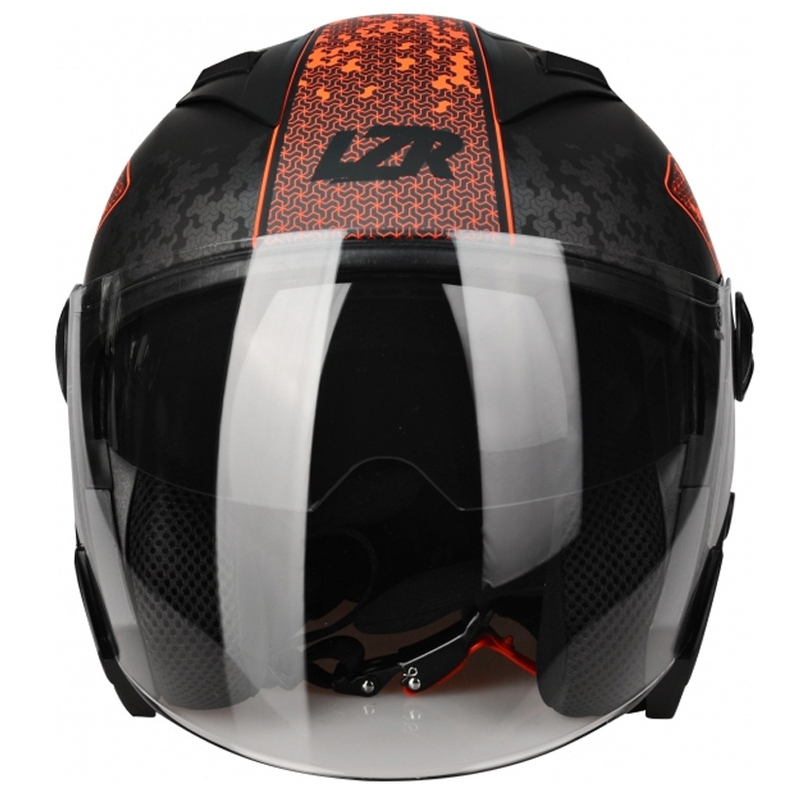 Otwarty kask motocyklowy Lazer JH-1 Road Tech czarno-fluo czerwony wyprzedaż