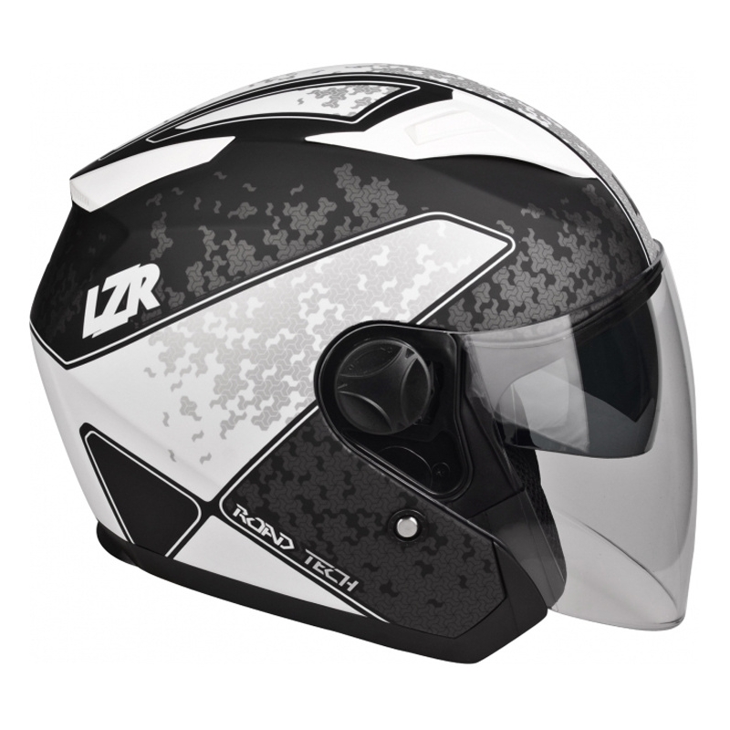 Otwarty kask motocyklowy Lazer JH-1 Road Tech czarno-biało matowy wyprzedaż