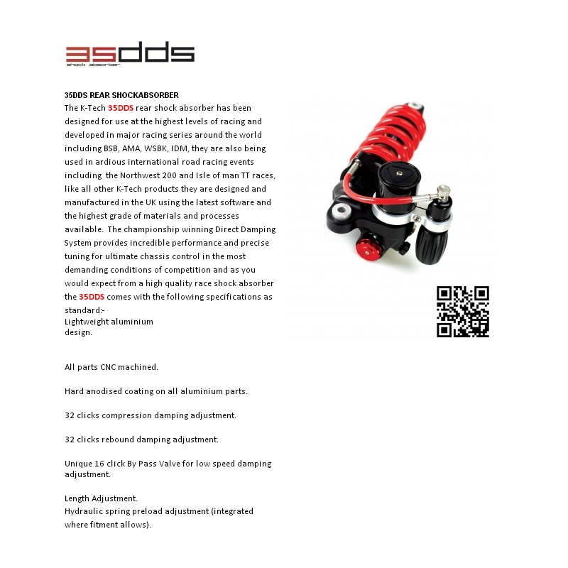 Rear Monoshock K-TECH DDS PRO for KAWASAKI ZX-10R / RR Ninja 1000 2011-2013