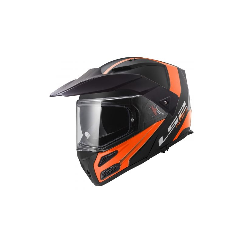 Szczękowy kask motocyklowy LS2 FF324 Metro EVO Rapid czarno-pomarańczowy wyprzedaż