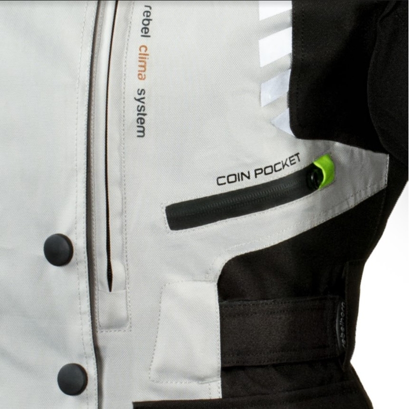 Damska kurtka motocyklowa Rebelhorn Hiker II czarno-szaro-fluo żółta wyprzedaż