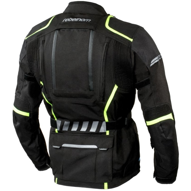 Kurtka motocyklowa Rebelhorn Hiker II czarno-fluo żółta wyprzedaż