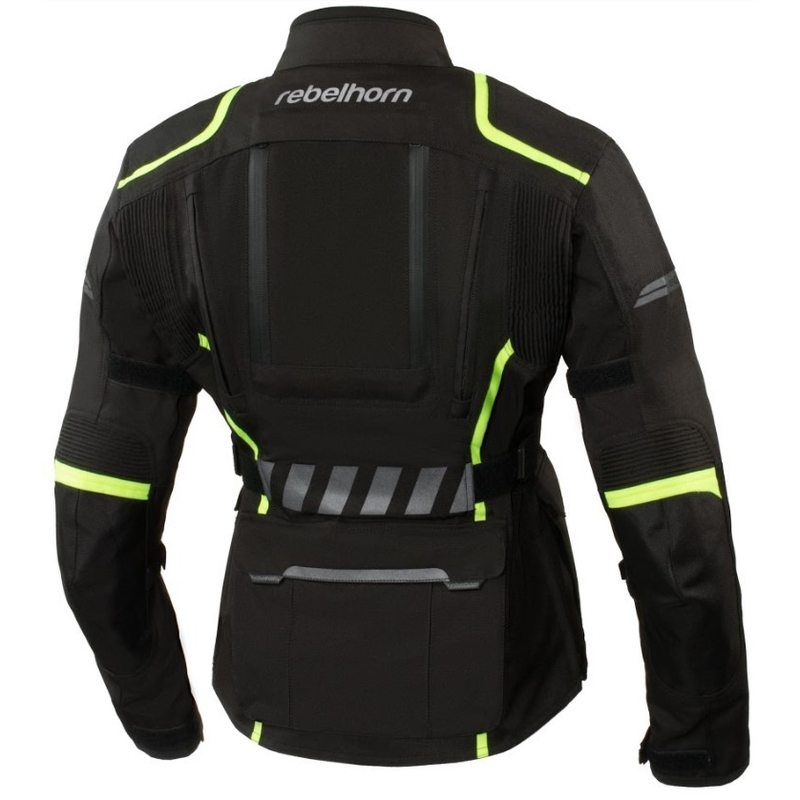 Damska kurtka motocyklowa Rebelhorn Hiker II czarno-fluo żółta wyprzedaż
