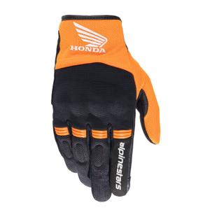Rękawice motocyklowe Alpinestars Copper Honda kolekcja 2024 czarno-pomarańczowe