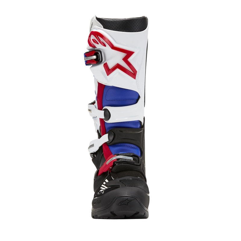Buty motocyklowe Alpinestars Tech 7 Enduro Drystar Honda Kolekcja 2024 Czarno-niebiesko-biało-czerwony