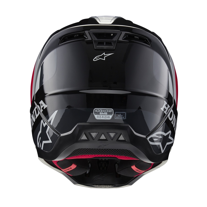 Kolekcja kasków motocrossowych Alpinestars S-M5 Honda w kolorze czarno-czerwono-szarym