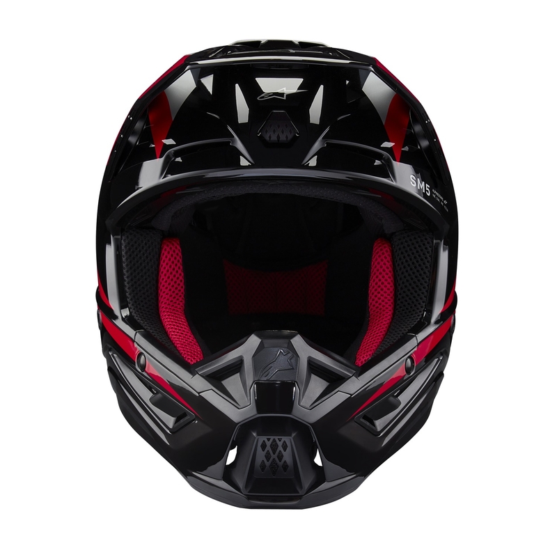Kolekcja kasków motocrossowych Alpinestars S-M5 Honda w kolorze czarno-czerwono-szarym