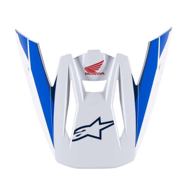 Kolekcja wizjerów do kasku Alpinestars S-M5 Honda w kolorze biało-niebiesko-czerwonym