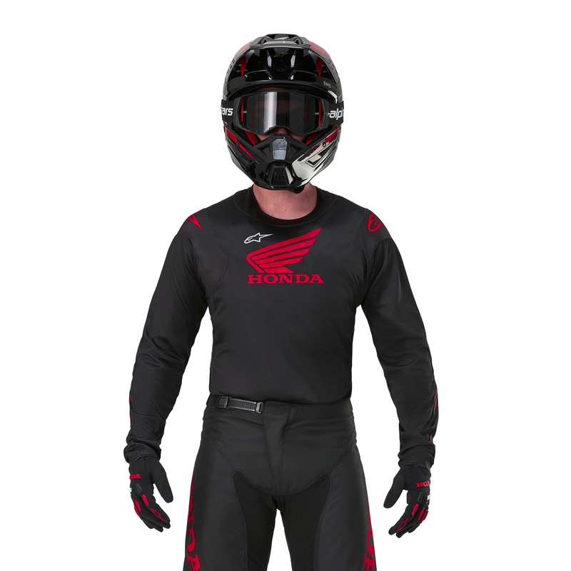 Koszulka motocrossowa Alpinestars Racer Iconic Honda Collection w kolorze czarno-czerwonym