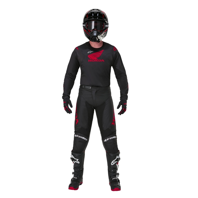 Koszulka motocrossowa Alpinestars Racer Iconic Honda Collection w kolorze czarno-czerwonym