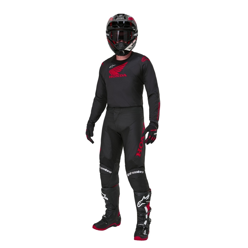 Koszulka motocrossowa Alpinestars Racer Iconic Honda Collection w kolorze czarno-czerwonym