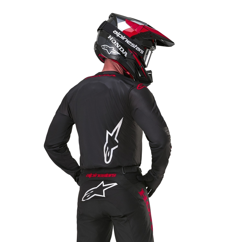 Koszulka motocrossowa Alpinestars Racer Iconic Honda Collection w kolorze czarno-czerwonym