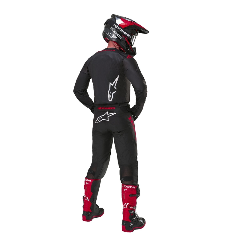 Koszulka motocrossowa Alpinestars Racer Iconic Honda Collection w kolorze czarno-czerwonym