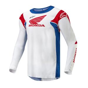 Koszulka motocrossowa Alpinestars Racer Iconic Honda kolekcja 2024 biało-niebiesko-czerwono-czarna