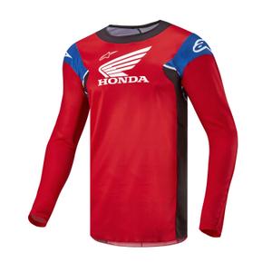 Koszulka motocrossowa Alpinestars Racer Iconic Honda kolekcja 2024 czerwono-czarno-niebiesko-biała