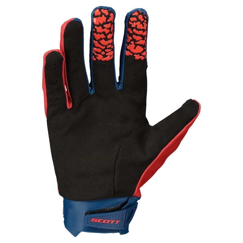 Rękawice motocrossowe SCOTT EVO TRACK niebiesko-neonowo-czerwone