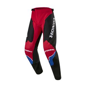 Alpinestars Racer Iconic Honda Motocross Pants Collection 2024 czerwono-czarno-niebiesko-białe