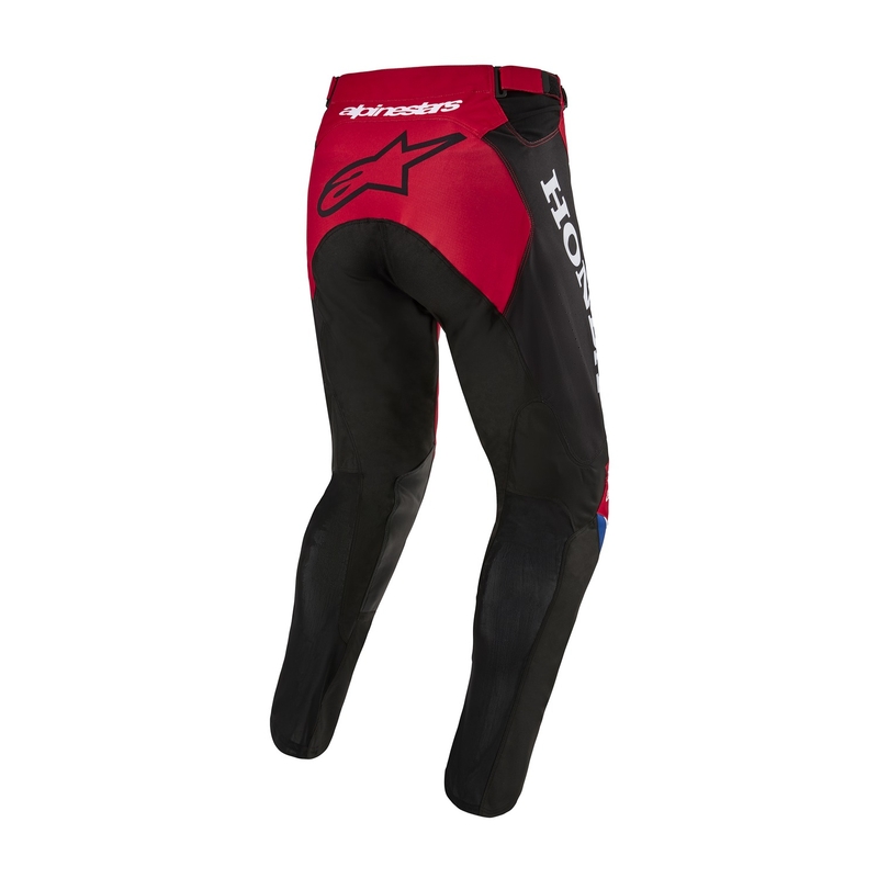 Kolekcja spodni motocrossowych Alpinestars Racer Iconic Honda w kolorze czerwono-czarno-niebiesko-białym