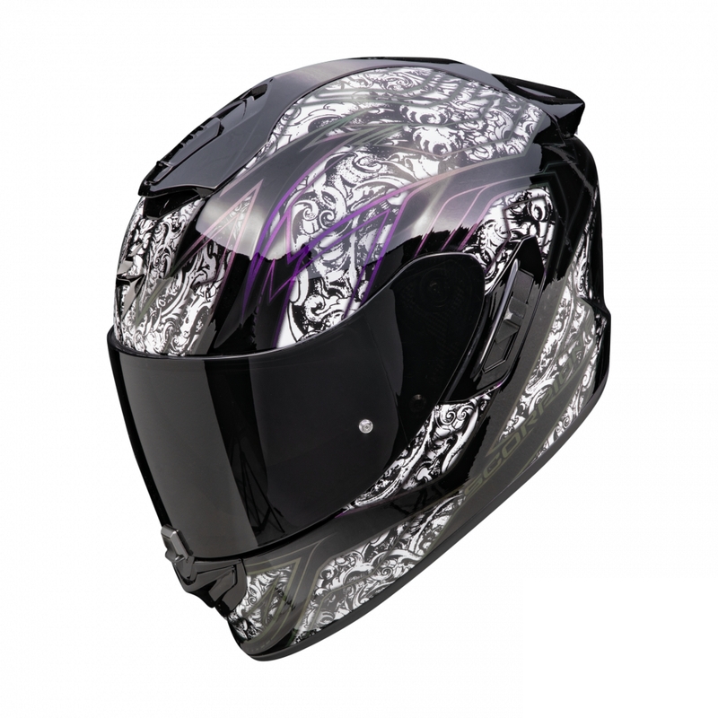 Kask motocyklowy integralny Scorpion EXO-1400 EVO II Air Fantasy czarno-biały wyprzedaż