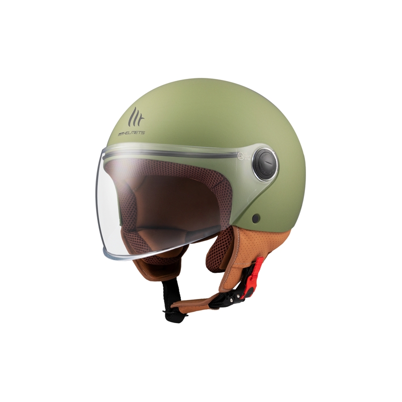 Kask motocyklowy otwarty MT Street S, matowo-zielony
