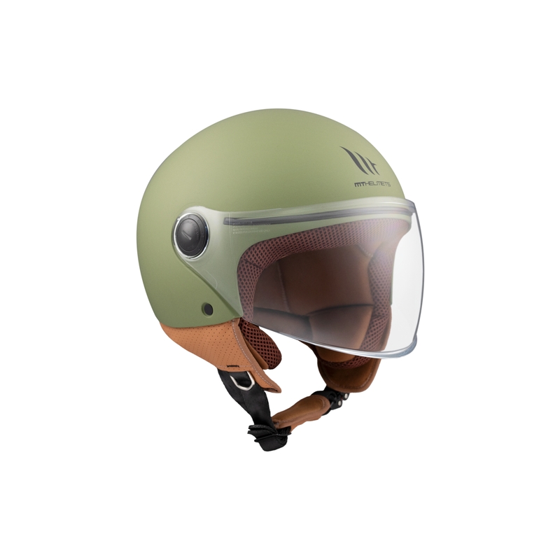 Kask motocyklowy otwarty MT Street S, matowo-zielony