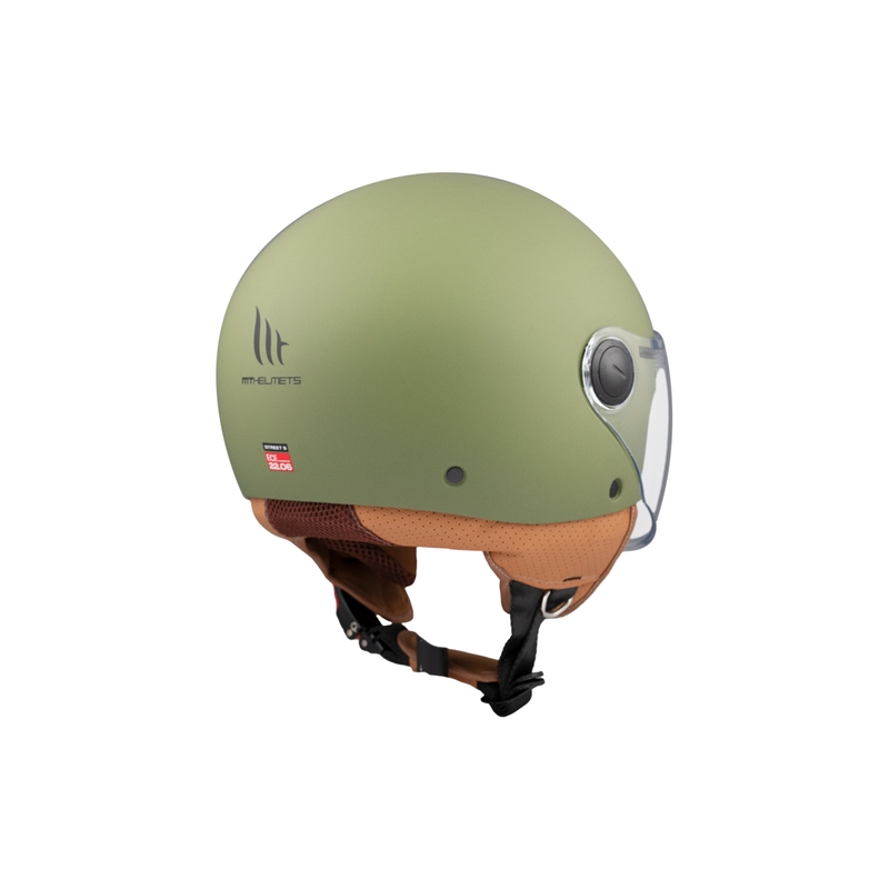 Kask motocyklowy otwarty MT Street S, matowo-zielony