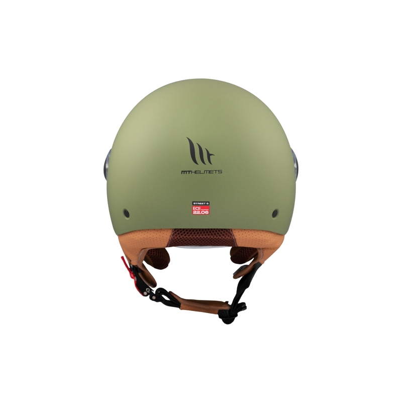 Kask motocyklowy otwarty MT Street S, matowo-zielony