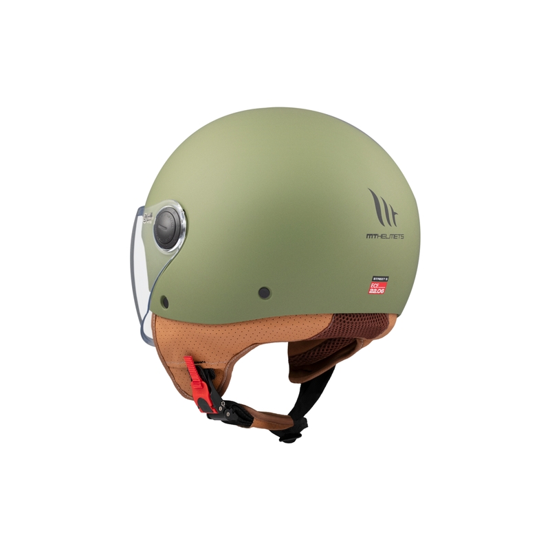 Kask motocyklowy otwarty MT Street S, matowo-zielony