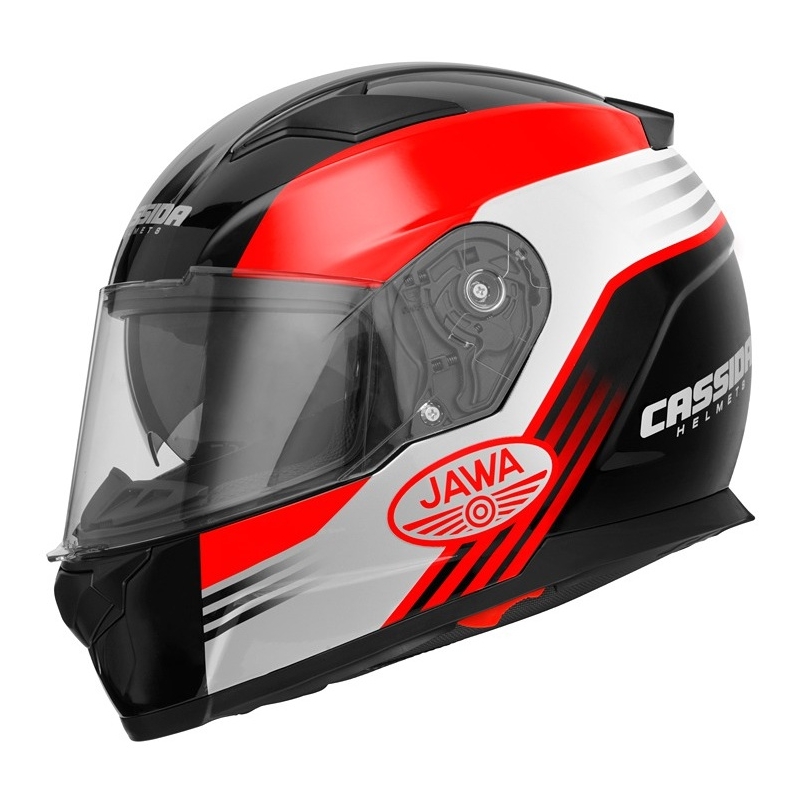 Integralny kask motocyklowy Cassida Apex Jawa - czerwono-czarno-szary