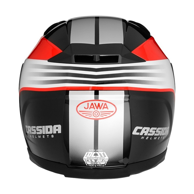 Integralny kask motocyklowy Cassida Apex Jawa - czerwono-czarno-szary