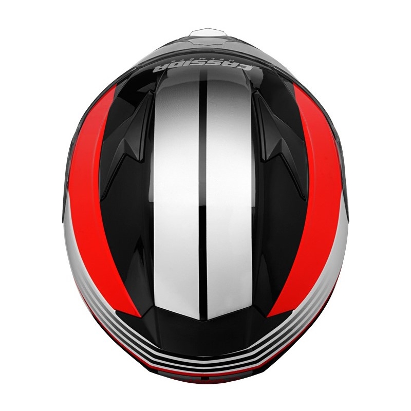 Integralny kask motocyklowy Cassida Apex Jawa - czerwono-czarno-szary
