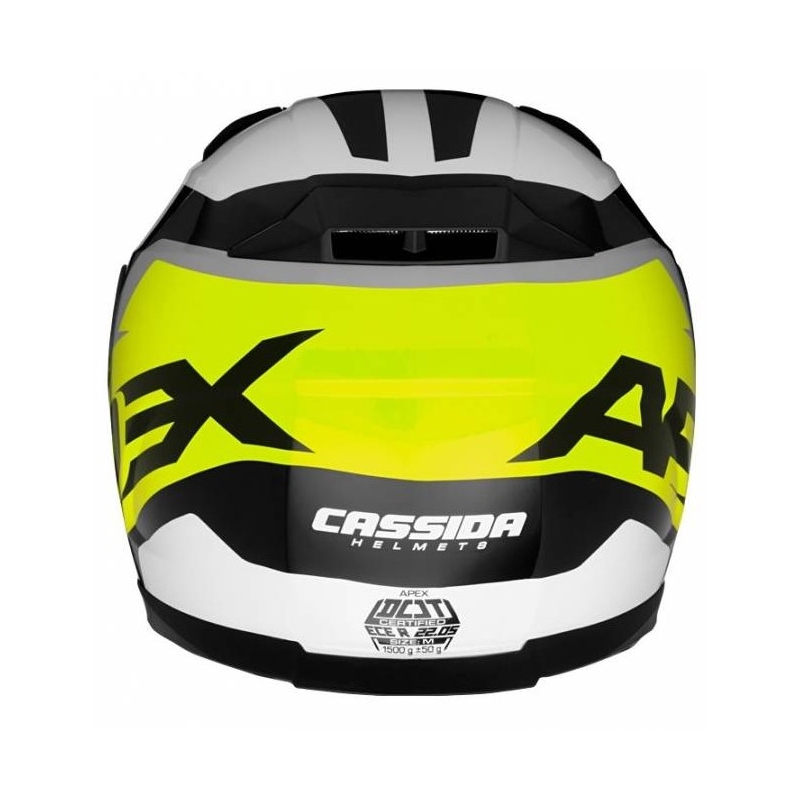 Integralny kask motocyklowy Cassida Apex Contrast czarno-biało-szaro-fluo żółty wyprzedaż