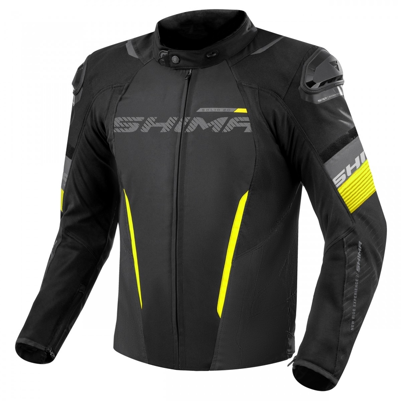 Kurtka motocyklowa Shima Solid 2.0 w kolorze czarno-fluo żółtym