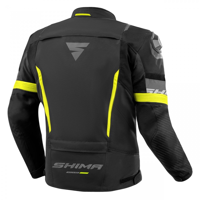 Kurtka motocyklowa Shima Solid 2.0 w kolorze czarno-fluo żółtym