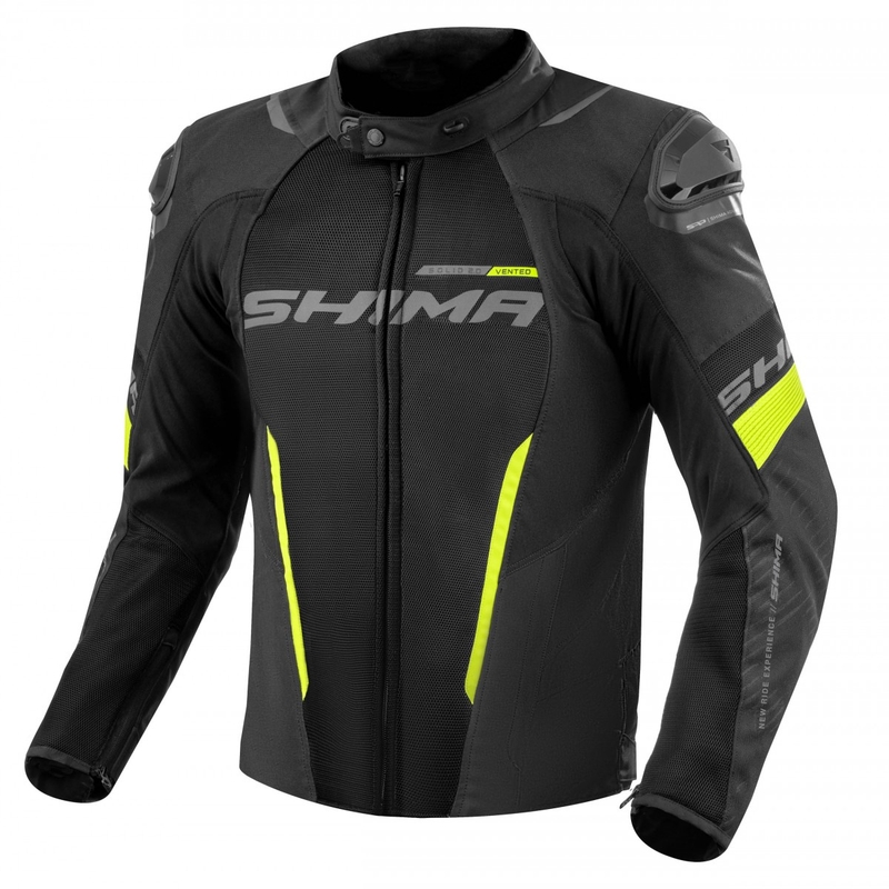 Kurtka motocyklowa Shima Solid 2.0 Vent w kolorze czarno-fluo żółtym